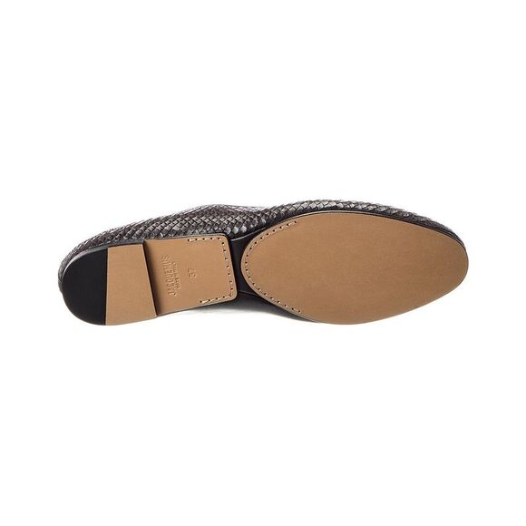 Jacquemus Panelled Python-Embossed Leather Flat, Brown - Picture 4 of 5